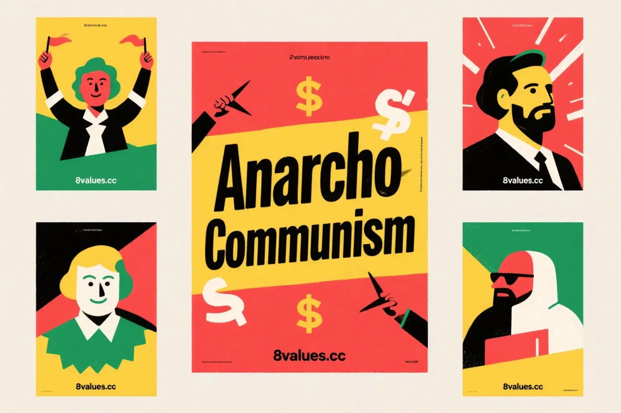 Anarcho-Communism | 8values ​​Interpretation of ideological ideology in political tests